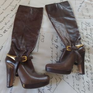 Prada brown leather boot